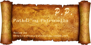 Patkány Petronella névjegykártya